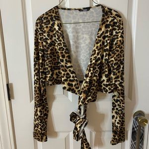 shein wrap cheetah shirt
